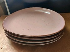 4 Dessertteller, von Peill+Putzler, dreieckig, verschiedene Rosatöne, gebraucht 