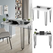 Schreibtisch Sannar Weiß Schwarz 110 x 60 cm mit Schubladen Vicco