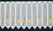 Kaffee Küchengardine Scheibengardine Tasse Cappuccino Bistrogardine 60 cm hoch