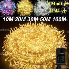 LED Lichterkette 100 - 1000 außen warmweiß kaltweiß Weihnachten Strom Baum Tanne