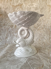 Vintage Britart Alfeizerao Delphin Fischschale - portugiesisches weißes Porzellan 22 cm