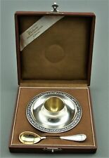 Eierbecher mit Eierlöffel Taufset 800 Silber BSF Bremer Silberwarenfabrik (221) 