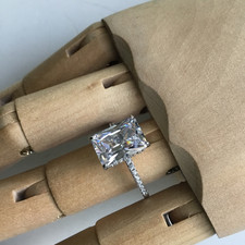 Haloring Sterling Silber 925 mit Zirkon Zirkonia Baguette Stein