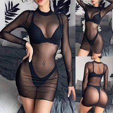 Sexy Langarm-Nachtwäsche