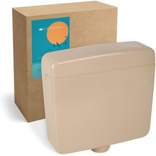 Spülkasten Beige Aufputzspülkasten Spül-Stopp-Funktion schmal flach 6-9 Liter