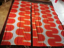 70-er Vorhang Gardine Store Vorhänge orange 3 Teile