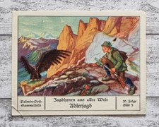 Adlerjagd Jagdszene Jäger Raubvogel Palmin Sammelbild 20 Werbung Vintage Krüger