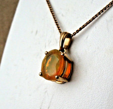 375 er Gold - Schmuck , Kettenanhänger mit honigfarbenen Stein