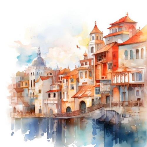 Wandbild aquarellskizze von - aquarellskizze,