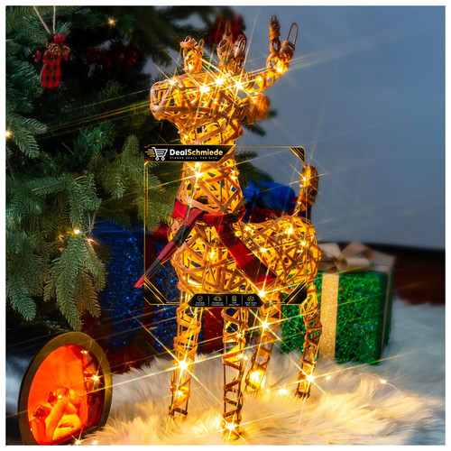 Led weihnachtsfigur rattan - weihnachtsfigur,
