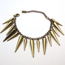 Spike Armband Stacheln Blogger Statement Punk Gothic Stachelarmband gold -farbig