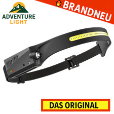 ADVENTURE LIGHT™ Stirnlampe LED Kopflampe Wiederaufladbar Bewegungssensor Akku
