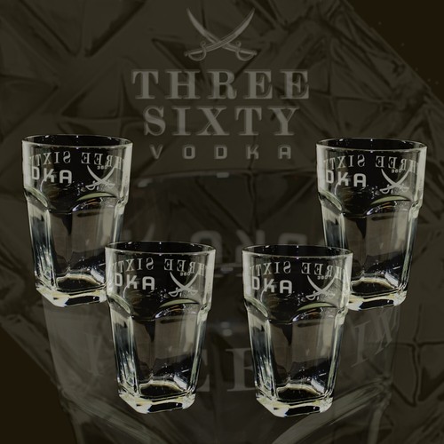 Three sixty vodka gläser - three,