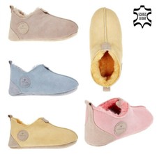 VANUBA OXFORD Kinder Leder Winter HausSchuhe HüttenSchuhe Schaffell 24-34 NEU