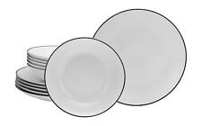 Creatable Black Line Tafelservice 12-teilig Geschirrset 6 Personen Weiß Schwarz