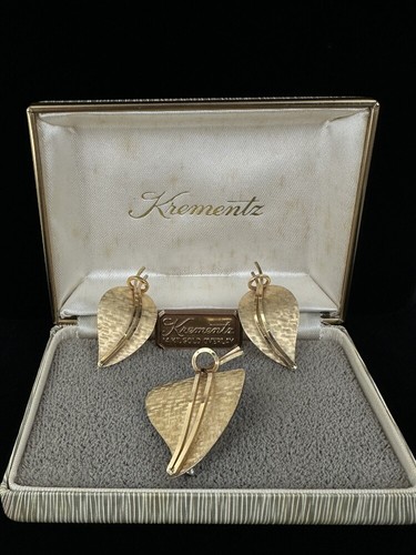 Vintage krementz 14k blatt - vintage,