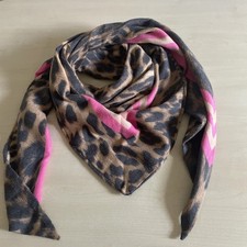 Codello kuscheliges Dreieckstuch in Leo braun, beige, pink ca. 210 x 110cm 