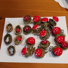 15x Fliegenpilz Auf  Kerzenzwicker 5x Deko In Der Walnussschale Zum aufhängen