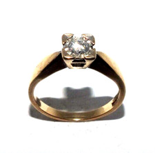 Damen 9ct Gelbgoldring Mit