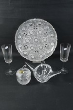 P45R47- Konvolut Glas Schale Deckeldose 2 Sektgläser teils Schliffdekor