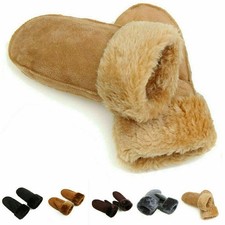 Damen Herren Handschuhe aus Lammfellimitat / Fausthandschuhe / Thermo Fäustlinge