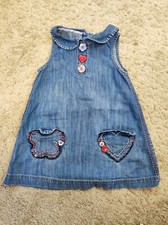 Next Kleid Baby Jeans Denim 88cm 100% Baumwolle Elegant Festlich 