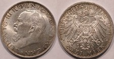 TOP ! Original Bayern Ludwig III. 2 Mark 1914 D Kaiserreich Silbermünze 