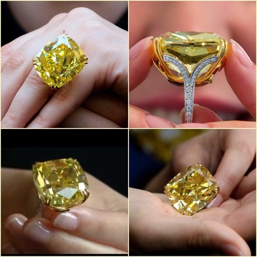 100 karat gelber diamant ring - 100,