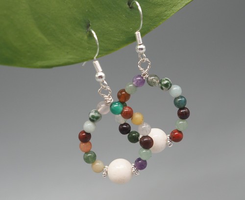 Boho bunte edelstein creolen - boho,