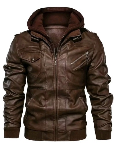 Stylische lederjacke mit - stylische,