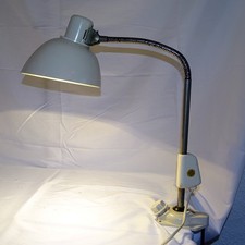 alte Schwanenhalslampe Reif Werkstattlampe Art Deco Bauhaus Klemmlampe (851)
