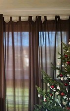 6 Stück Gardine Vorhang braun