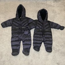 2 Ted Baker Baby Junge Mädchen grau blau Schneeanzug Mantel Winter 0-3 Monate 6-9 Monate