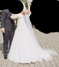 Brautkleid trägerlos Gr.36 ivory Schleier Reifrock