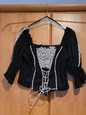 Trachten Mieder Bluse aus Leinen Gr. 42