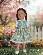 Puppenkleidung Osterkleid