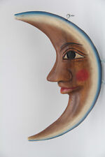 Holzbild großer Mond Holzfigur Holzdeko Akazienholz Anhänger Fensterdeko