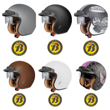 Jethelm mit Visier Motorradhelm Retro Rollerhelm Sturzhelm Unisex mehrere Farben