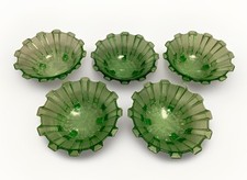 5er Set Vintage Dessertschalen Stolzle grün Glasfuß