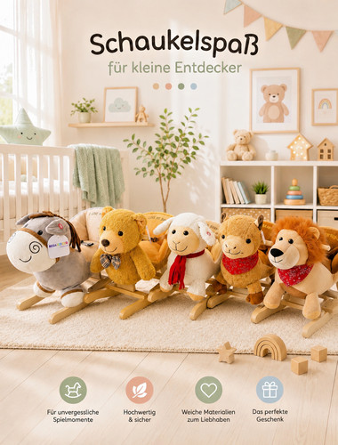 Schaukeltier plüsch mit - schaukeltier,