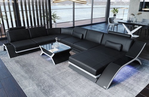 Wohnlandschaft leder sofa - wohnlandschaft,