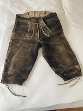 Hochwertige sämisch geg. Hirsch Lederhose Tracht 52 Schwarz/braun