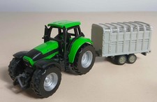 Selten: Siku Vollmetall Modell Traktor mit geschlossenem 2-Achs Anhänger M 1:64