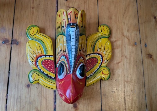 Wand maske holz geschnitzt - wand,