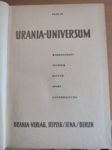 Urania universum band - urania-universum, ix