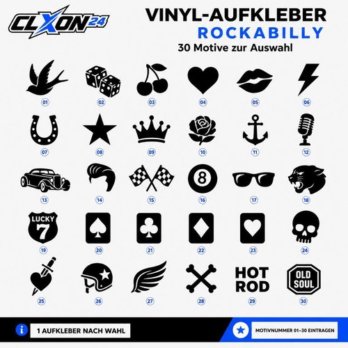 Autoaufkleber rockabilly retro - autoaufkleber,