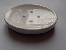 Kela  Mirka Seifenschale Seifenablage Seifenhalter Keramik  weiß braun oval