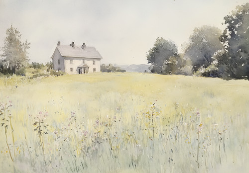 Englisches landhaus wandbild - landhaus,