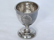 SCHÖNER ALTER EIERBECHER AUS DÄNEMARK 830er SILBER ECHTSILBER #12182