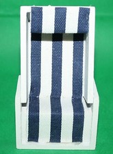 Dekoration Strandkorb blau/ weiß 12,2 cm h 4,6 cm t  7 cm br Holz/Stoff Strand